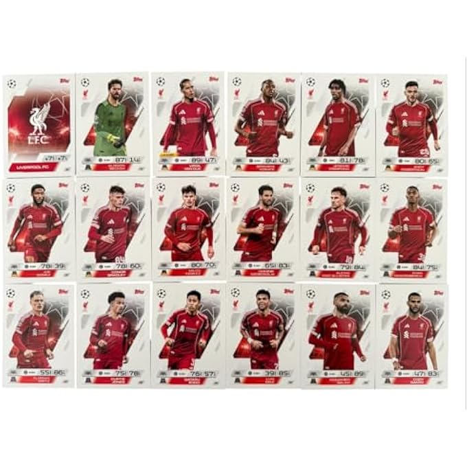 rayihni MATCH ATTAX 2025/2026 (25/26)  FULL LIVERPOOL SQUAD BUNDLE  RARE FOOTBALL TRADING CARDS - Image 1